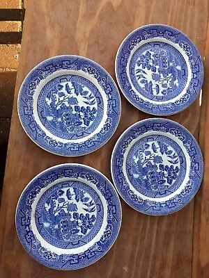 Buy Vintage Blue & White Willow Pattern 7  Side  Plate John Maddock & Sons China 4 • 39.95£
