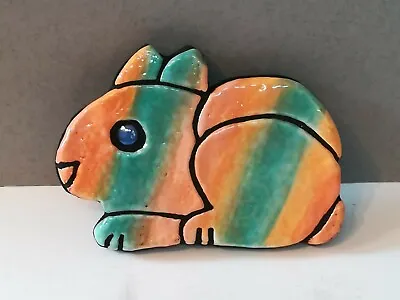 Buy Orange Green Mosaic Ceramic Rabbit- Earthenware Glazed • 10£