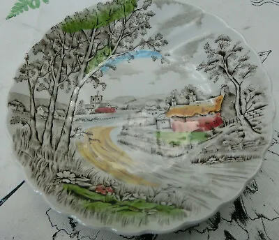 Buy Wood And Sons Plate Country Lane Old Staffordshire Plate • 1.50£