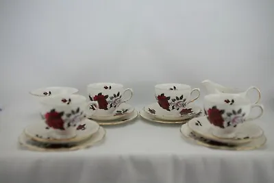 Buy Vintage Colclough Tea Service, Very Attractive Ameretto Rose Design, Serves 4 • 22£