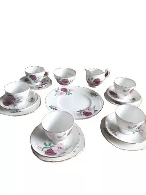 Buy Vintage, Antique Royal Vale Bone China  18 Piece Tea Set. Roses  • 29.99£