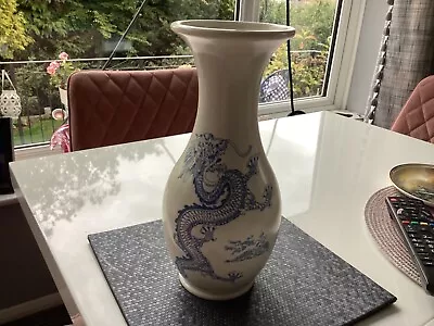 Buy Vintage Oriental Style Blue Dragons 10   Vase Kingston Pottery Hull “A15 • 7.50£