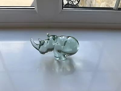 Buy Vintage Glass Rhino Paperweight Excellent Condition • 9.99£