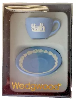 Buy Wedgewood Miniature Jasperware Teacup & Saucer W/ Box • 19.20£