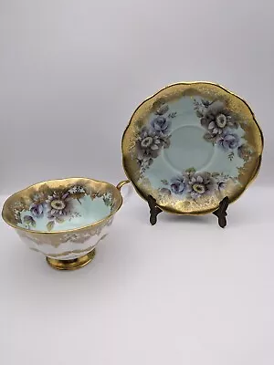 Buy Royal Albert Portrait Series Pale Blue/Purple Flowers Cabinet Teacup And Saucer • 38£