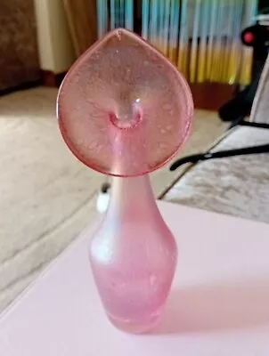 Buy Heron Glass Pink Irridesent Jack In The Pulpit Vase • 19.99£