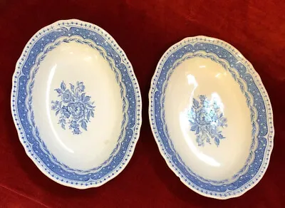 Buy GRINDLEY AVON BLUE & WHITE SCALLOPED OVAL DISH / BOWL X 2   • 11.99£