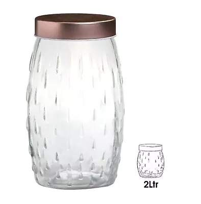 Buy Glass Storage Jars Copper Lids Clip Screw Top Tea Food Pasta Canister Containers • 8.49£