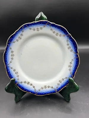 Buy Imperial China-Flow Blue Gem Vitreous Bread Plate Gold Gilded • 11.48£