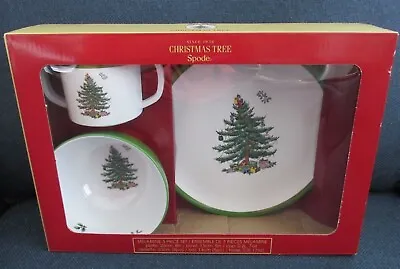 Buy Spode Pimpernel Christmas Tree 3 Piece Baby Feeding Set Melamine Bnib Xmas Lunch • 44.99£