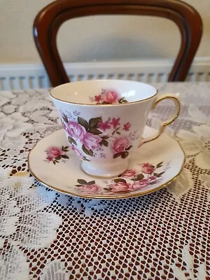 Buy Queen Anne Bone China Rose Pattern Tea Cup And Saucer • 9£