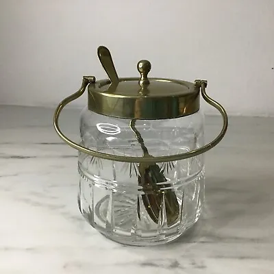 Buy Etched Glass Sugar, Jam Jar With Lid And Handle JHL EPSN Decorative Kitchen Acce • 24.99£