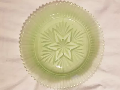 Buy Green Glass Fruit Bowl, Star Design In Centre • 5£