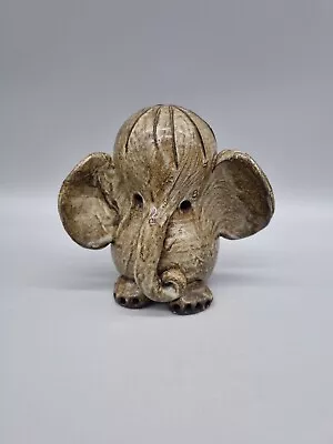 Buy A Vintage Briglin Studio Pottery Elephant Figure. Impressed Mark. • 18£