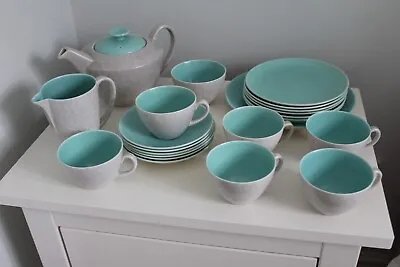 Buy Poole Pottery Tea Set  Inc Teapot, Milk, Sugar, 6 Cups & Saucers And 4 Plates. • 65£