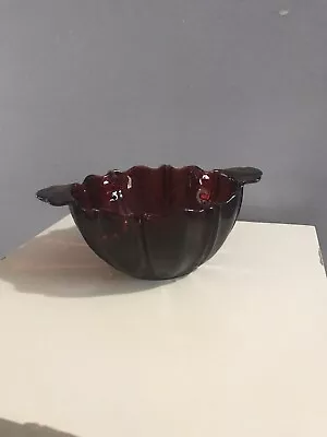 Buy Vtg Anchor Hocking Glassware Royal Ruby Red Oyster & Pearl Glass Bowl • 14.17£
