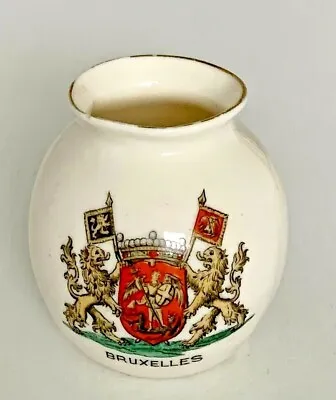 Buy WH GOSS Crested China Model Of Glastonbury Vase - Arms Of Bruxelles - VGC • 1.99£