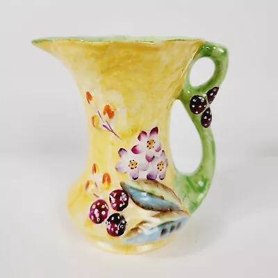 Buy Vintage James Kent Bramble Longton Pitcher Floral Painted Yellow Green - 5  Tall • 36.89£
