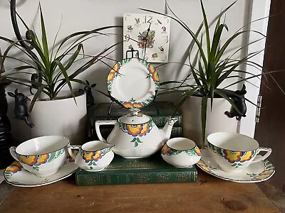 Buy Art Deco Teapot & Two Cup Afternoon Tea Set By Crown Ducal Ware • 25£