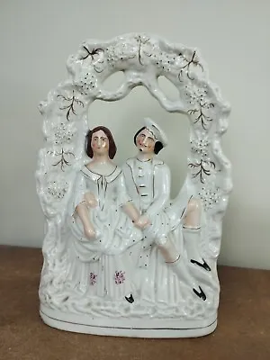 Buy Antique Victorian Staffordshire Flatback, Young Scottish Couple Or Lovers • 12.95£