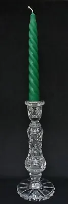 Buy Single Cut Glass Vintage Candlestick Candle Holder 17.7cm High • 10.99£