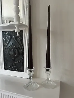 Buy Pair Of Beautiful Vintage Cut Glass Candlesticks • 6£