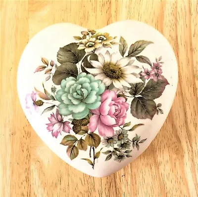 Buy Trinket Box Floral Heart Shape Ceramic Purbeck Gifts Poole Dorset Made InEngland • 6.99£