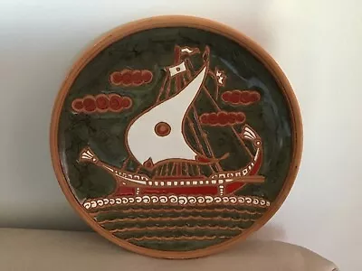 Buy Bonis Handmade Pottery Viking Ship Wall Hanging Plate. Greece. 21.5 Cm • 10.50£
