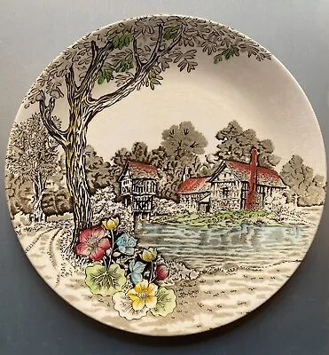 Buy Vintage British Anchor England ‘Old Mill’ 25.5cm Hand Engraved Plate • 6.99£