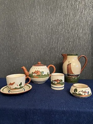 Buy Vintage Dartmouth Ceramic Pottery Devon Motto Ware Tea Set. • 38£