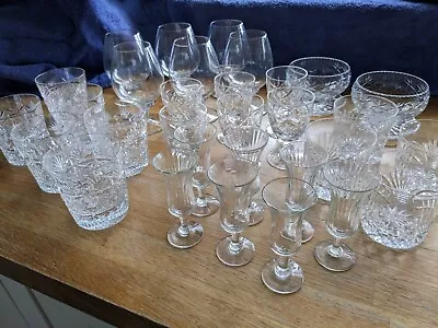 Buy Job Lot Cut Glass Tumblers Brandy Liqueur Sherry Glasses  • 10£
