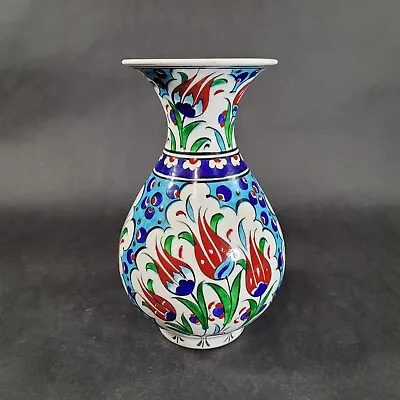 Buy Vintage Turkish Ottoman Ceramic Vase Hand Painted Marmara Cini 7.5  Tall • 28.74£