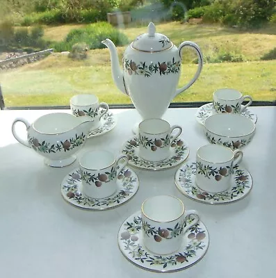 Buy Wedgwood Bone China Summer Garland Pattern 15PC Coffee Pot Cups Saucers Jug Bowl • 55£