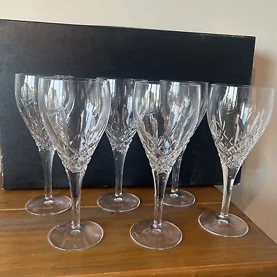 Buy NEW Boxes 6 Royal Doulton Lead Crystal Dorchester Large Wine Glasses 220ml • 75£