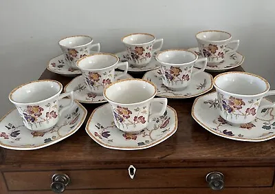 Buy WEDGWOOD Georgetown Collection Vintage DEVON ROSE (8) DEMITASSE CUPS & SAUCERS • 44.99£