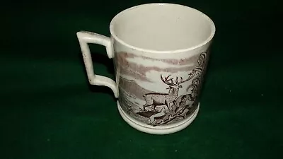 Buy Rare Victorian  Irish Belleek Pottery Stag Hunting 1st Mark Earthenware Ale Mug • 125£