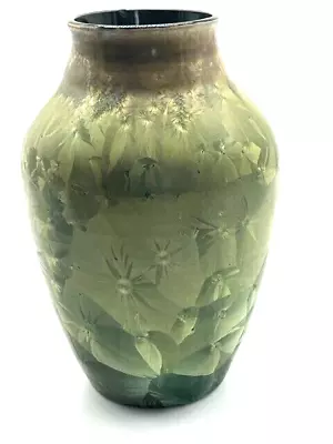 Buy Art Pottery Signed SRG Crystalline Green 7  Vase • 37.41£