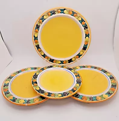 Buy Della Robbia Italian Majolica Pottery Plates Stands VTG Collection Of 4 - READ • 14.27£