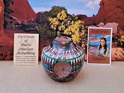 Buy Navajo Art Horse Hair  Pottery Handmade  Etched By 14 Year Old Melanie Eskeets • 56.99£