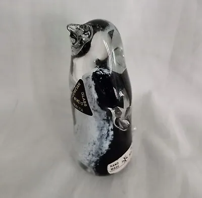 Buy Phoenician Glass Penguin Bird Figurine Black & White Mottled 4  Mdina Maltese • 19.99£