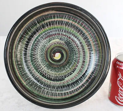 Buy Rye Pottery 23.5cm Bowl/dish With Beautiful Multicoloured Spiral Design FREEPOST • 69.99£