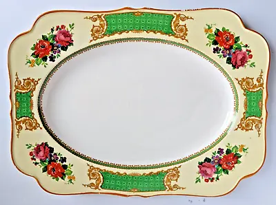 Buy Crown Ducal Ware England Platter 10  X13  Approx Large Yellow Red Roses Purple • 86.33£