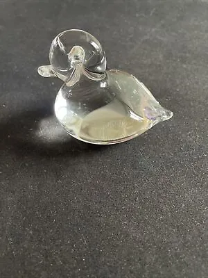 Buy Vintage Wedgwood England Clear Glass Small Fat Duck Paperweight Cute • 9.95£
