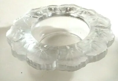 Buy Glass Dish Round Bowl 6.5  Unsigned Similar To Lalique Honfleur Geranium Vintage • 25.61£