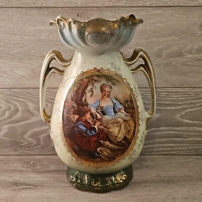 Buy Antique English Edwardian Royal Vienna Vase A.G Harley Jones-Fenton Urn 36cm • 49.95£