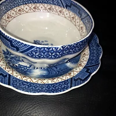 Buy 087 Vintage Booths Real Old Willow Basin With Saucer  • 45£