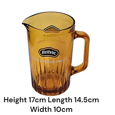 Buy Britvic Glass Water Jug Amber Man Cave She Shed Pub Bar Advertising Vintage • 12.99£