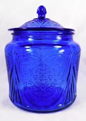 Buy Royal Lace Cookie Jar & Lid Blue Hazel Atlas Depression Glass Vintage Rare Nice • 378.88£