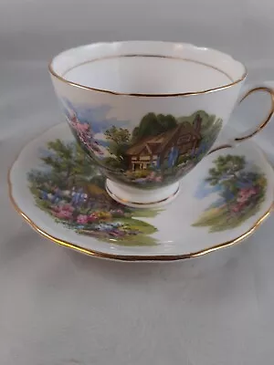 Buy Royal Vale Country Cottage Tea Cup & Saucer Bone China Vintage British • 15.99£