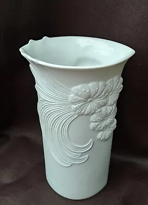 Buy Vintage German Kaiser White Porcelain Vase 740/2 With Floral Details ~signed • 9.99£